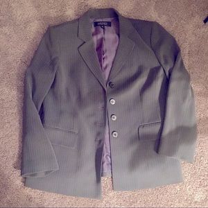Gray Pinstripe Suit Jacket